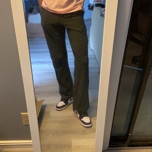 Grey cargo flare pants